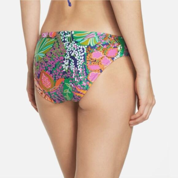 NWT TRINA TURK | Tropic Escape Multicolor Shirred Hipster Bikini Bottom Sz. 12 - Picture 3 of 5